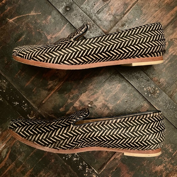 Matt Bernson Pony Hair Loafers Size 7 | Color: Black/Cream - Picture 3 of 13
